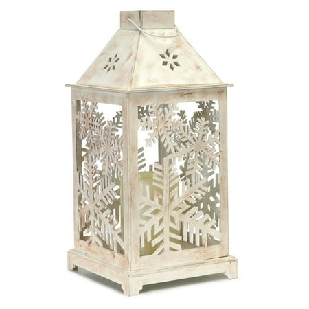 UPC 746427574907 product image for Melrose 13 in. Lantern with Snowflake Cutout and LED Candle | upcitemdb.com