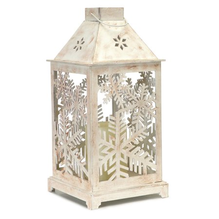 UPC 746427574907 product image for Melrose 13 in. Lantern with Snowflake Cutout and LED Candle | upcitemdb.com