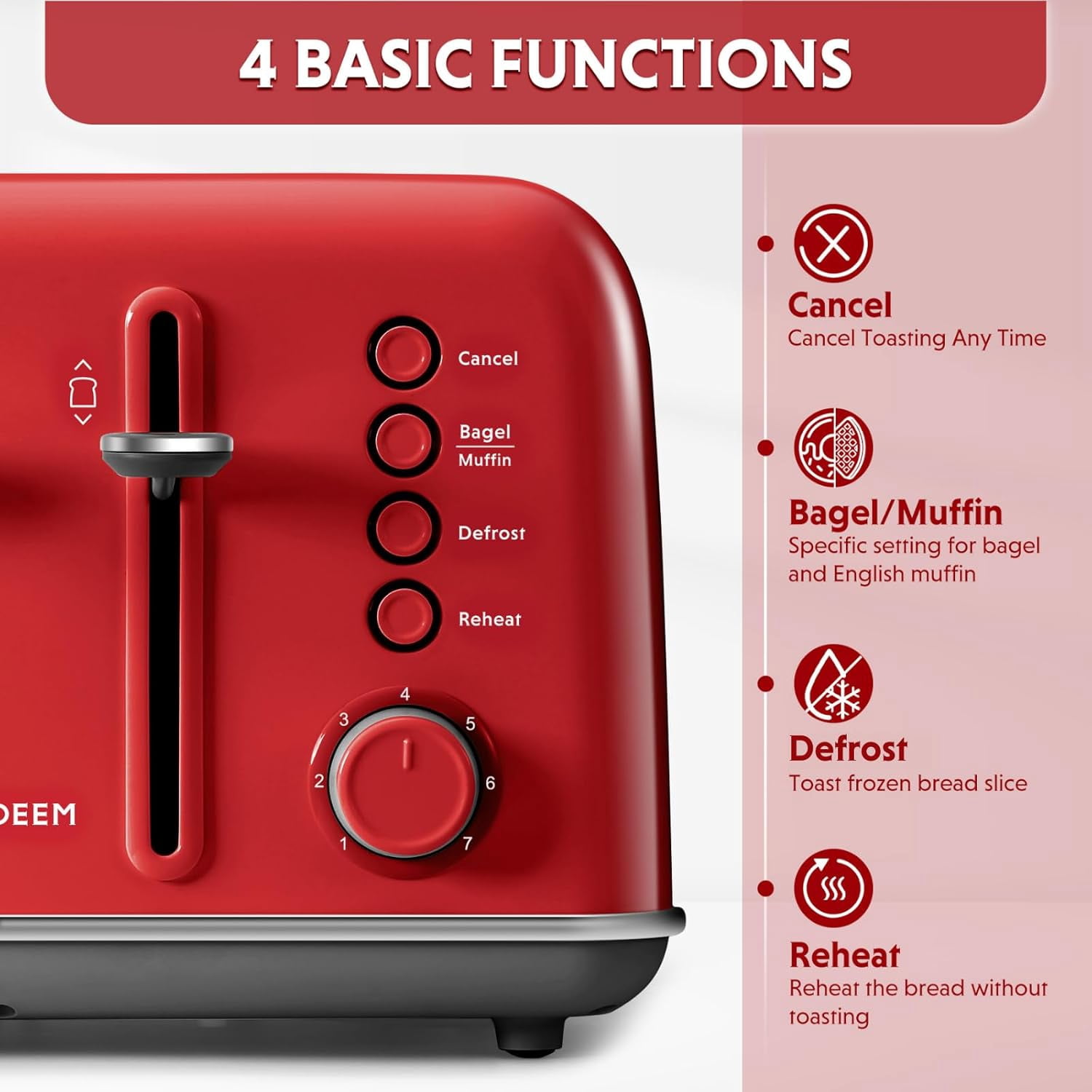 DT620 2-Slice Toaster, Extra Wide Slots, Retro Stainless Steel with High Lift Lever, Bagel and Muffin Function, Removal Crumb Tray, 7-Shade Settings,Mellow Yellow