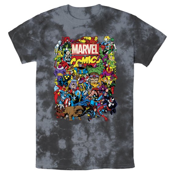 Men's Marvel Hero Epic Collage Graphic Tee Tie Dye X Large