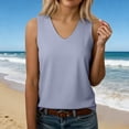 thumbnail image 5 of MSJUHEG Summer Tops Loose Fit Casual Flowy Sleeveless Shirts V Neck Sleeveless Women Halter Top V Neck Sleeveless T Shirts Sleeveless Tops for Women Tops Curved Hem Flowy Gray 5XL, 5 of 9