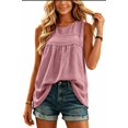 thumbnail image 7 of Women's Summer Tops Boho Tank Tops Crewneck Sleeveless Shirts Casual Flowy Lace Swiss Dots Blouses Trendy Clothing, 7 of 7