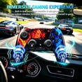 thumbnail image 2 of Wireless Controller Compatible with P5/P5 Pro/P5 Slim/PC,with 1500mAh Battery,Dual Vibration,6-Axis Motion Control,Speaker,3.5mm Audio Jack (Ice&Fire), 2 of 7
