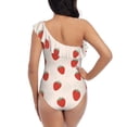 thumbnail image 5 of Sikiie Hand Drawn Strawberry Print Women One Piece Swimsuits Tummy Control One Shoulder Bathing Suits Ruffle Swimwear, From S to XXL-XX-Large, 5 of 6