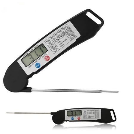 Digital Food Thermometer Instant Read Cooking Thermometer with Collapsible Internal Probe Anti-Corrosion for Food Meat Grill BBQ Milk and Bath
