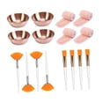 thumbnail image 4 of Juego de 16 cuencos, cepillos y diademas de acero inoxidable para mascarillas faciales. Oro rosa, 4 of 8