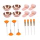 thumbnail image 4 of Juego de 16 cuencos, cepillos y diademas de acero inoxidable para mascarillas faciales. Oro rosa, 4 of 8