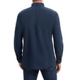 thumbnail image 3 of CAMISA DE NEGOCIO OXFORD DE MANGA LARGA PARA HOMBRES INSPIRE CHIC, CON CUELLO Y AJUSTE REGULAR, TAMAÑO S, AZUL OSCURO, 3 of 5