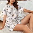 thumbnail image 5 of Yiaed Bulldog Face Print Short Sleeve Pajama Sets for Women Casual Crew Neck 2 Piece Lounge Sets Women's Short-Sleeved Pajama-Large, 5 of 5