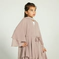thumbnail image 4 of IBTOM CASTLE Kids Girls Muslim Abaya Dress Long Sleeve Chiffon Islamic Kaftan Robe Open Front Cardigan Prayer Dress with Hijab 13-14 Years Khaki, 4 of 8