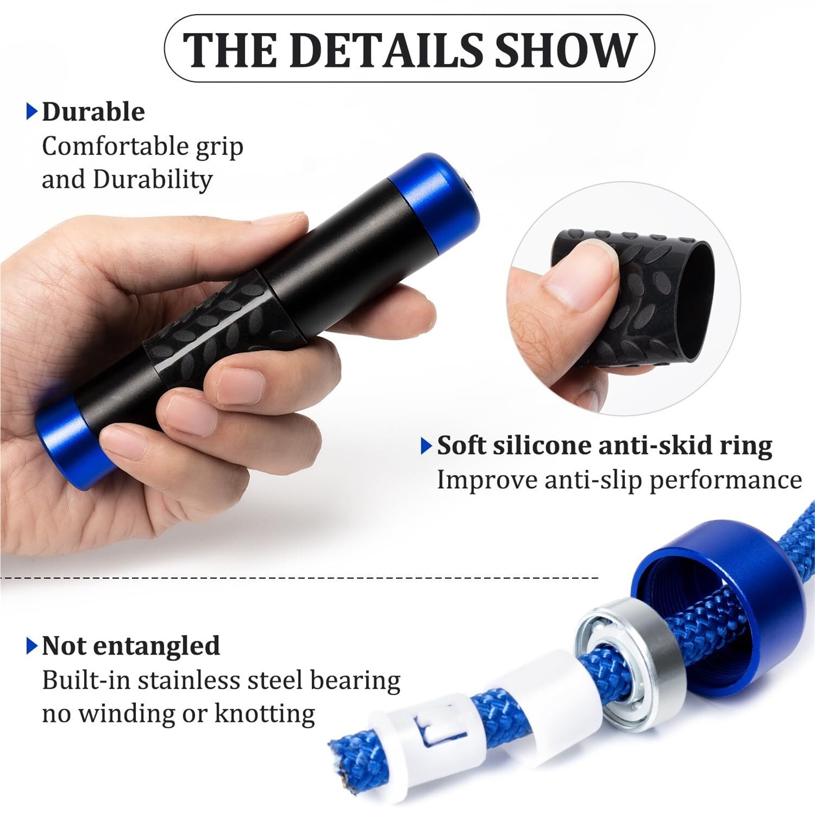 WEIKE Fast jump rope without wrapping ball bearing, professional thick weight-bearing jump rope