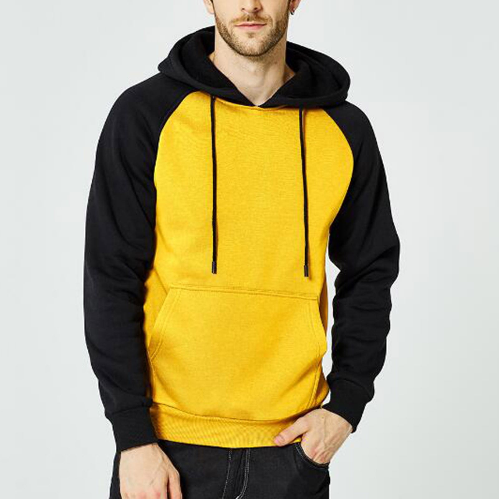 Mens black and yellow hotsell hoodie
