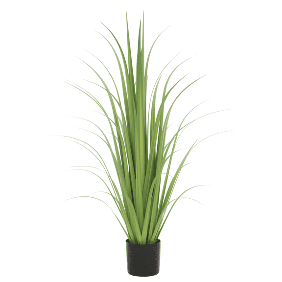 3FT Extra Full Artificial Green Onion Grass in Black Plastic Pot, Faux Potted Grass Floor Plant, Indoor Greenery Decor for Home & Office