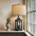 thumbnail image 3 of Oneach 23.75" 3 Way Dimmable Table Lamp with USB A+C Ports for Living Room Bedroom Rustic Farmhouse Nightstand Bedside Lamps Resin (2 Bulbs Included), 3 of 8