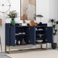 thumbnail image 2 of Euroco 47.2'' Modern Sideboard Storage Buffet Cabinet, Wood Buffet Cabinet with 4 Doors, Adjustable Shelves and Metal Legs for Dining Room,Navy, 2 of 8