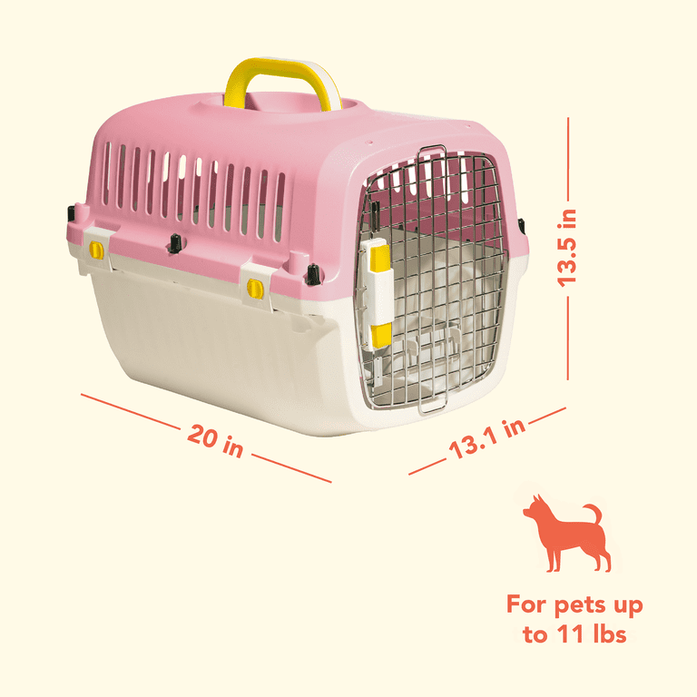 Plastic Travel Pet Kennel with Clip-On Bowl, 20" photo 2
