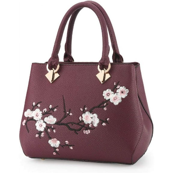Embroidery Women Top Handle Satchel Handbags Shoulder Bag Tote Purse Messenger Bags Crossbody Bag
