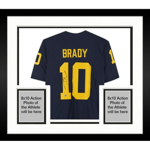 Framed Tom Brady Michigan Wolverines Autographed Navy Limited Jersey - Fanatics Authentic Certified