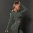 thumbnail image 5 of KKBOTIVE Womens Seamless Solid Color Workout Long Sleeve Top Casual Elastic with Ruching Yoga Pullover for Running Cozy Breathable Athletic Shirt, Dark GraySize: S, 5 of 8