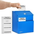 thumbnail image 2 of AdirOffice Wall Mountable Steel Locking Suggestion Box, Blue with Suggestion Cards, 2 of 7