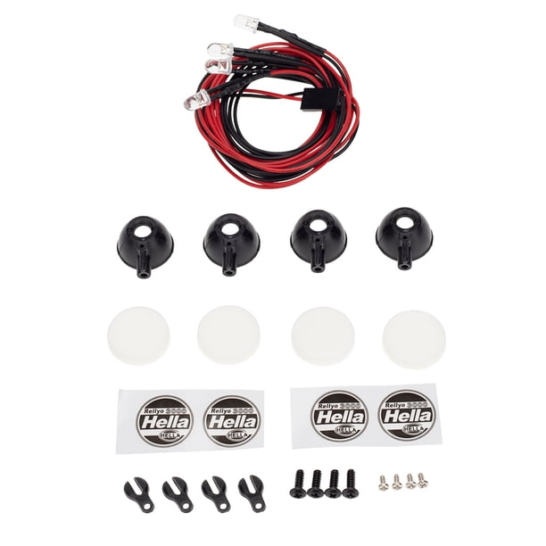 TureClos 1 Juego de barra de luces RC redonda precisa 1/10 accesorios de coche accesorios de vehículos profesionales modelos de coches actualizaciones para reemplazo de motores 4 piezas de luces TureClos JD731879356