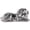 Silver Laying Solid Dog Animals Asymmetrical 10" x 5" x 5", variant on 10" x 5" Silver Ceramic Laying Dog Sculpture with Matte Finish, by DecMode