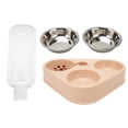 thumbnail image 2 of Juego de cuencos para comida con botella de agua para mascotas cuencos triples para gatos a prueba de herrumbre boquilla de recarga de agua automática para gatos para ANGGREK Otros, 2 of 8