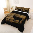 thumbnail image 2 of Castle Fairy Rustic Animal Elk Deer King Size Comforter Sets 3pcs,Vintage Cabin Comforters King Size,Brown Black Cream,Black Reversible,1 Comforter and 2 Pillowcases, 2 of 6