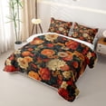 thumbnail image 3 of Erosebridal Classic Orange Rose Quilt Full for Women Girls, Vintage Western Daisy Full Bedspread Sets, 3-Piece, 3 of 7