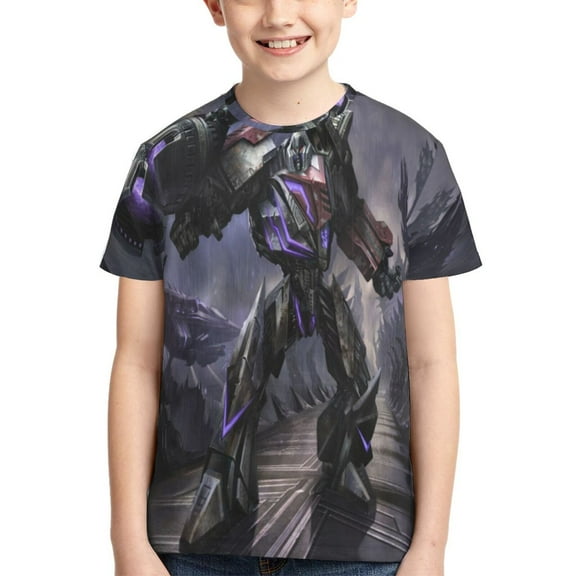 Boys Girls Transformers T-Shirts 3d Printed Novelty Short Sleeve Shirts Kids Youth Game Cartoon Tee Shirts Summer Tops
