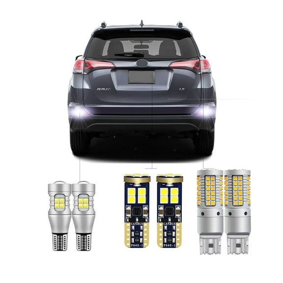 6Pc For RAV4 LED Bulbs For Toyota RAV4 2016 2017 2018 LED Car Exterior Rear Turn Signal  Backup License Plate Bulbs CANBUS