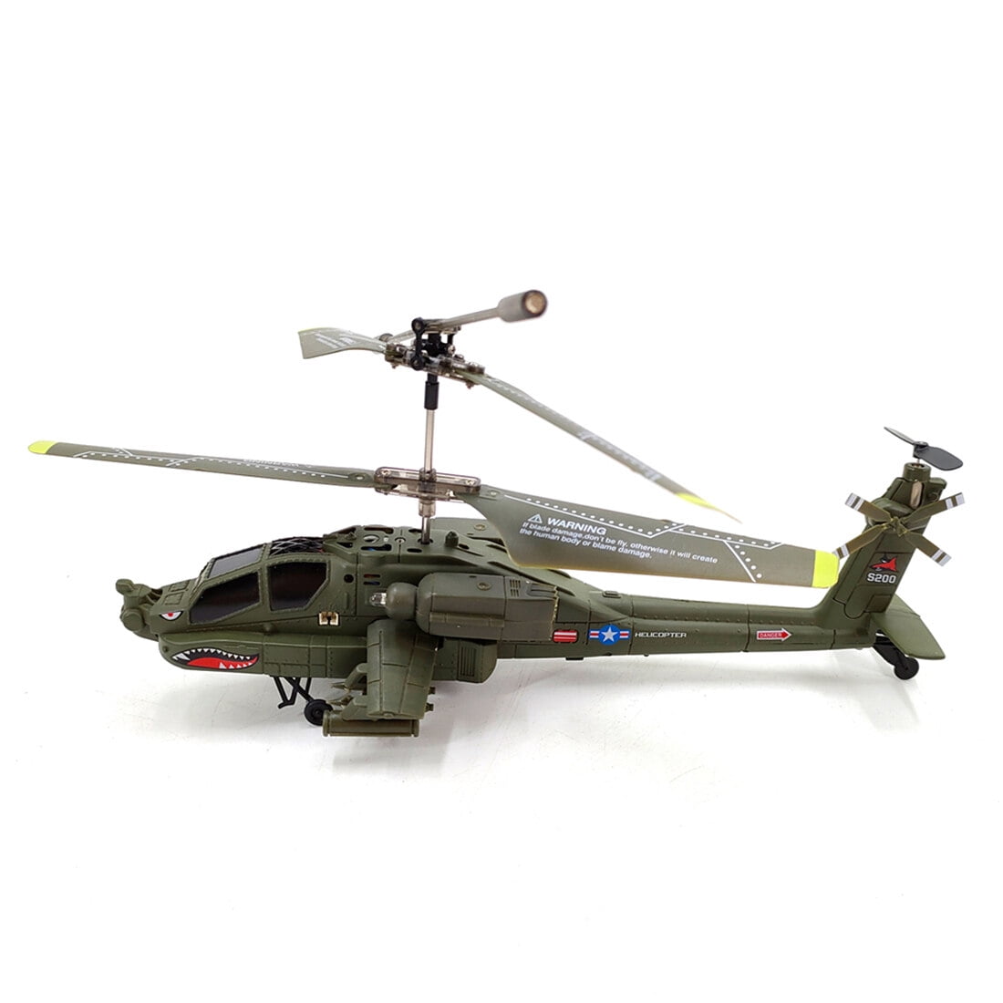 S109H Apache RC Helicopter Model with Gyro Stabilizer, 2.4GHz 3CH Dual-Prop Airplane with Night Lights, One-Key Takeoff, Return & Hover, RTF Aircraft for RC Hobbyists