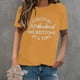 thumbnail image 2 of Gibobby Playera Corte clásico para Mujer Camiseta manga corta con cuello redondo y estampado letras divertidas para mujer(Naranja,M), 2 of 5