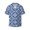 Stylized Flowers Vintage Boho, variant on Sushi Salmon Surfing Men's Loose Fit Cuban Collar Short-Sleeve Shirt with Button-down and Chest Pocket for Everyday Wear Outings - Small