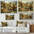 thumbnail image 4 of Designart "Coral Green Cactus landscape I" Floral Floater Framed Canvas Print, 4 of 7