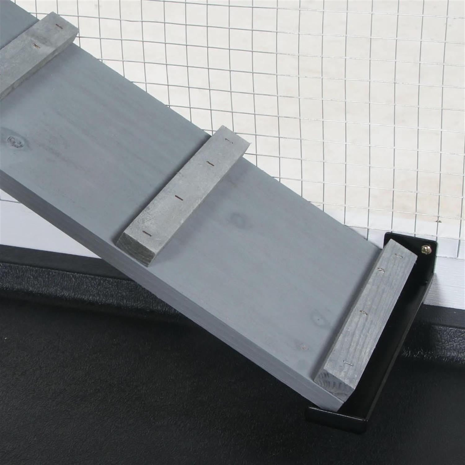 resenkos 62" 2-tier Wooden Rabbit Hutch with Slide-out Tray, Outdoor Small Animal Habitat Chicken Coop Bunny Cage for Bunnies, Guinea Pigs, Gray