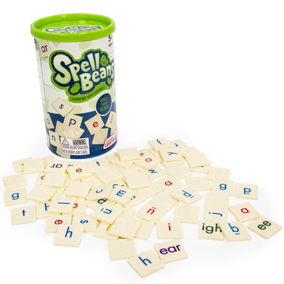 Junior Learning: Spell the Beans - Word Building Game, Tile Flipping & Collection Play, Color-Coded Letters, Early Reader & Literacy Skills, Kids 5 