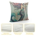 thumbnail image 4 of COMIO  Mermaid Throw Pillow Cover Colorful Underwater Corals Beautiful Cartoon Fairy Tale Shell Conch Cozy Square Cushion Case for Men Women Room Home Decor, 4 of 5