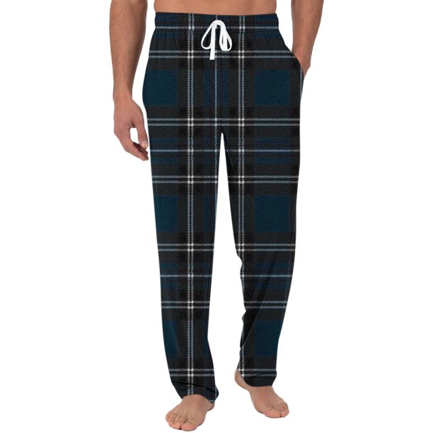 Pantalones largos para hombre con estampado de cintura elástica y bolsillo con cordón, pantalones largos de poliéster para hombre