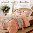 thumbnail image 3 of SONORO KATE Twin Tufted Boho Comforter Set - 2 Piece Farmhouse Chic Bed in a Bag, All-Season Jacquard Bedding Comforter with 2 Pillow Shams, Coral, 3 of 8