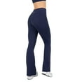 thumbnail image 4 of YITTY Active Women's Ultraluxe Crossover Kick Flare High Waist Legging, Athleisure, 4-Way-Stretch, Deep Navy, 3X, Petite | 28" Inseam, 4 of 7