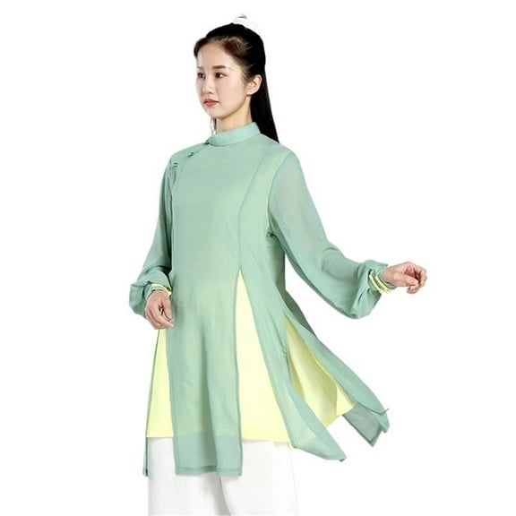 Tai Chi Clothes Women Wushu Clothes Kung Fu Competition Clothes Martial Art Uniform Long Sleeves Green
