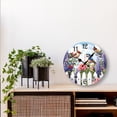 thumbnail image 4 of Eveokoki Fence With Birds Flowers Wooden Round Wall Clock,12-Inch Silent Non-Ticking Decorative Clock for Living Room, Bedroom, Kitchen, Office, Farmhouse & Modern Home Decor, 4 of 4