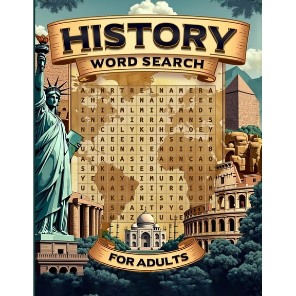 History Word Search For Adults: Dive into the Past with 100 Captivating Puzzles Activity Book Instructions and Solutions, (Paperback)