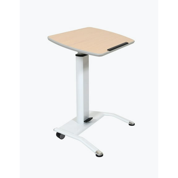 FSE 373-LX-PNADJ-LW Pneumatic Adjustable-Height Lectern / Mobile Standing Desk - Light Wood
