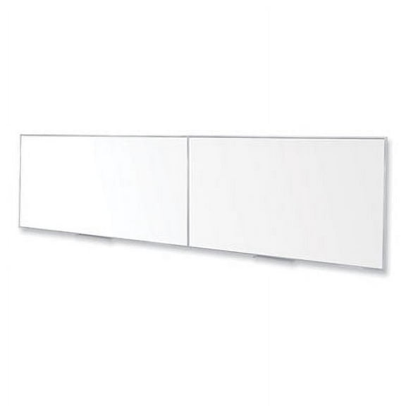 Ghent Manufacturing GHEM14164 Magnetic Porcelain Whiteboard with Satin Aluminum Frame, 193 x 48.5 in., White Surface
