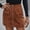 Brown, variant on Fesfesfes Women Skirt Solid Color Zip Skirt Corduroy Short A-line Skirt Clothes Sale