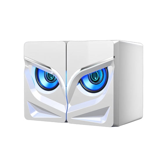 GJX Computer Speakers Bass Boost Desktop Or Laptop Speakers Multi-Function Low-Bass Stereo Sound System,White