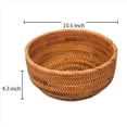 thumbnail image 4 of Cesta de Frutas Redonda de RatáN Natural Bandeja de Mimbre para Servir Pan de Mesa de Almacenamiento de Alimentos para Tejer (Grandes, 2 Pieza), 4 of 5
