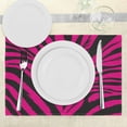 thumbnail image 3 of Ambesonne Teen Room Place Mats Set of 4, Hot Pink Zebra Skin, Standard Size, Magenta and Black, 3 of 6
